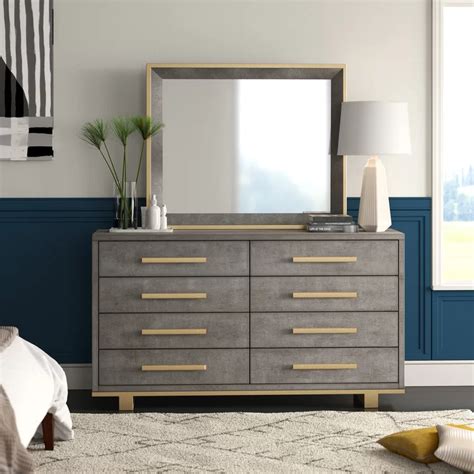 Emelia 6 Drawer Double Dresser With Mirror And Reviews Joss And Main In