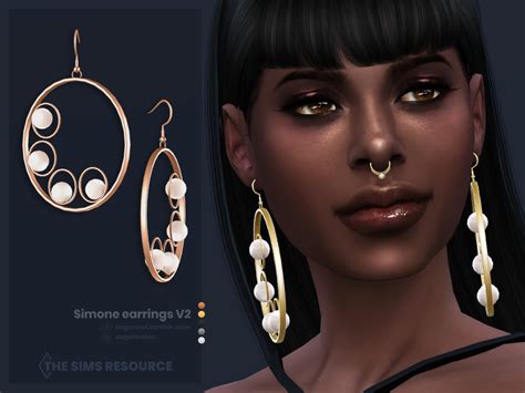Simone Earrings V2 By Sugar Owl At Tsr Sims 4 Updates