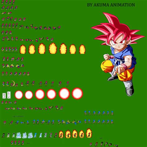 Kid Goku Gt Ssj God Jus Sprite Sheet By Akuma Animation098 On Deviantart