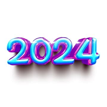 Efeito De Estilo De Texto Bloon 2024 PNG 2024 Ano Novo Ano 2024
