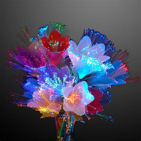 Rainbow Led Fiber Optic Flower Set Of 2 Rainbow Wedding Flowers