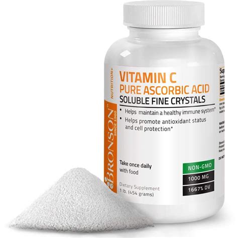 Vitamin C Powder Pure Ascorbic Acid Soluble Fine Non Gmo Crystals