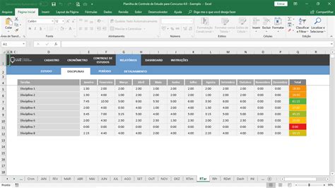 Planilha De Estudos Gratis Em Excel Para Download Images