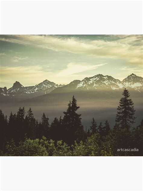 Pacific Northwest Sunrise Northern Cascade Mountain Forest Tapestry