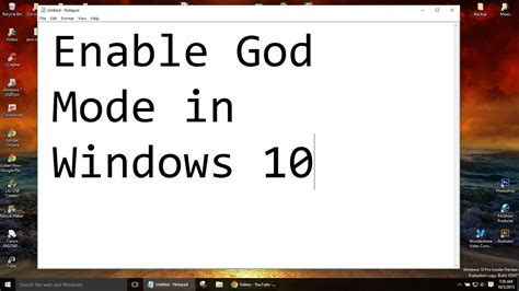 How To Enable God Mode Windows 10 Tutorial Youtube