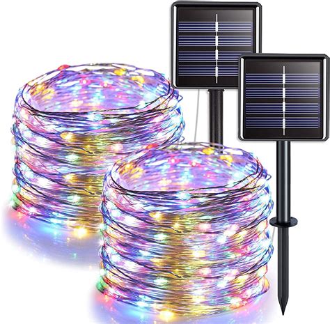 Solar String Lights Outdoor Mini 33feet 100 Led Copper Wire Lights 8