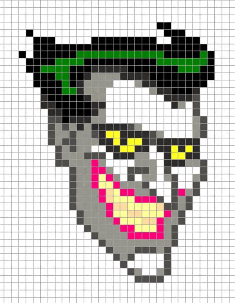 Pixel Art Joker Anime Pixel Art Pearler Bead Patterns Perler