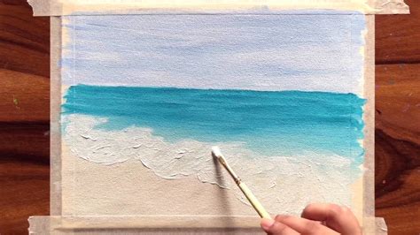 How To Paint Beach Waves Tutorial Acrylic Painting Youtube