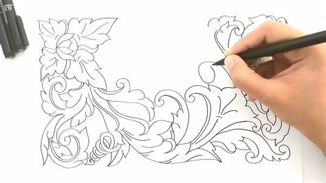 Ragam Hias Flora Desain Batik Ornamen Bunga Kayu Kain Youtube