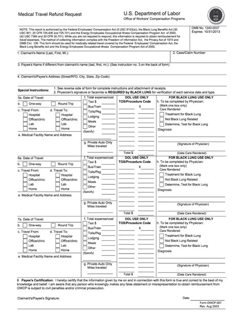 Owcp 957 Fillable 2003 2024 Form Fill Out And Sign Printable Pdf