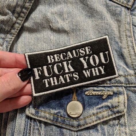 because fck you that s why iron on patch embroidered etsy