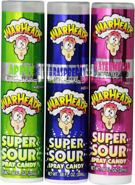 Warheads Warheads Super Sour Spray Candy 20 G Pack De 12 Amazonfr