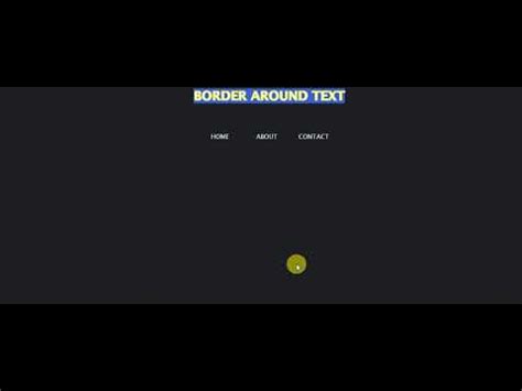 Css Border Around Text Animation YouTube