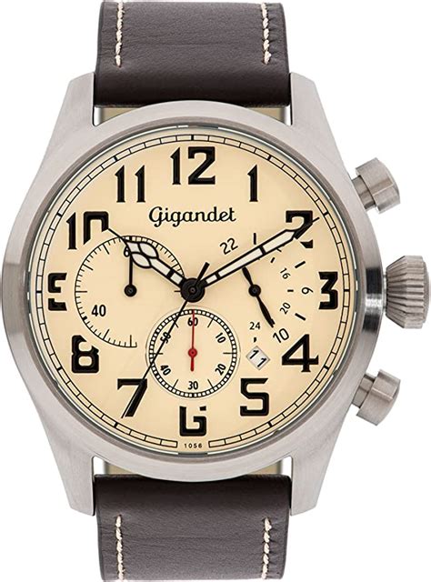 gigandet interceptor men s analogue chronograph quartz watch beige brown g4 004 uk