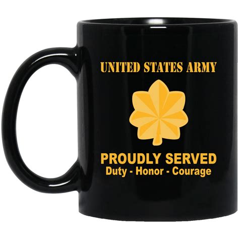 Us Army O 4 Major O4 Maj Field Officer Ranks Proudly Served Black Mug