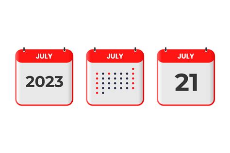 July 21 Calendar Design Icon 2023 Calendar Schedule Appointment