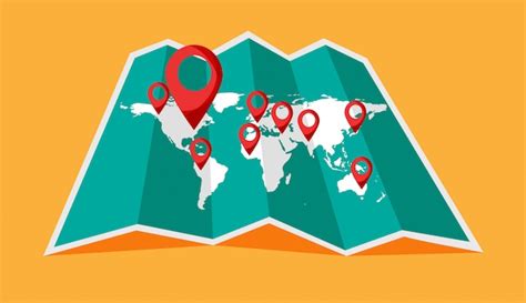 Premium Vector World Travel Map With Pinpoint On It Location On A