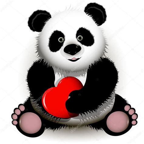 Voir plus d'idées sur le thème panda roux, animaux mignons, animaux. Panda avec coeur rouge — Image vectorielle brux17 © #8397524
