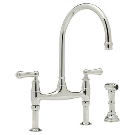 Faucet also forms part of her decoration. Rohl Perrin and Rowe 2-Handle Bridge Kitchen Faucet in ...