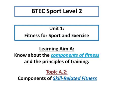 Ppt Unit 1 Fitness For Sport And Exercise Powerpoint Presentation