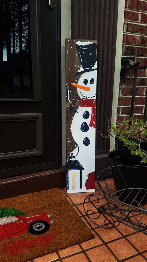 3ft Hand Painted Snowman Porch Sign In 2021 Christmas Signs Wood