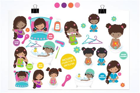 Girls Hygiene Illustration Pack Illustration Design Design Elements
