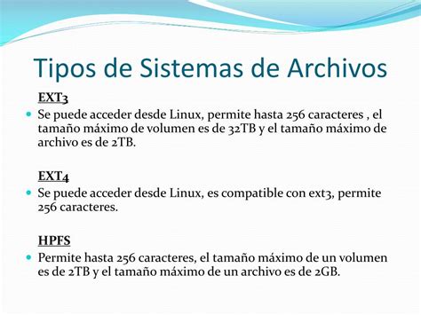 Tipos De Sistemas De Archivos Rejos