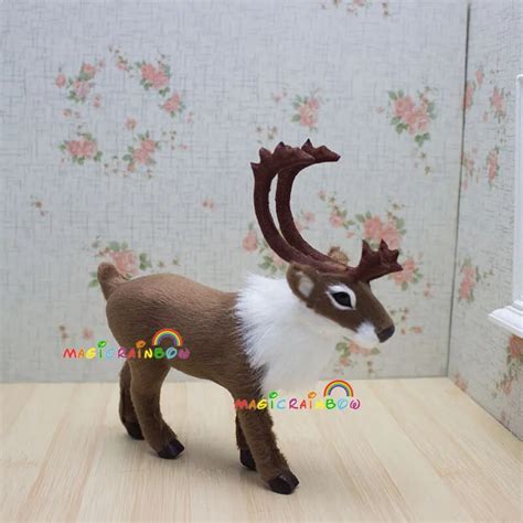 Furry Reindeer Caribou Deer Elk Holiday Decor Ornament Home Decoration