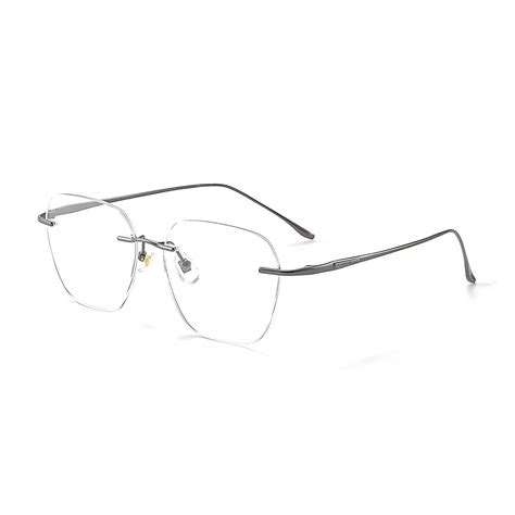 Elevate Your Style With Pure Titanium Rimless Aviator Square Eyeglasses