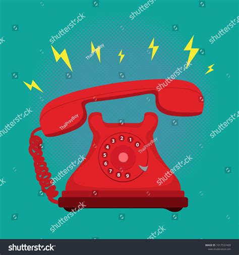 Classic Vintage Retro Dial Telephone Ringing Stock Vector Royalty Free