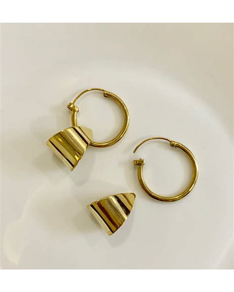 Gold Toned Detachable Hoop Earring By House Of Balee The Secret Label