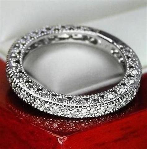 Unique Vintage Genuine Diamond Wedding Band Ring For Women 14k Solid White Gold 2044236 Weddbook