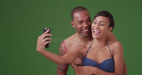 An African American Couple Flirt On A Blank Backdrop Stock Footage Video Of Pair Handsome
