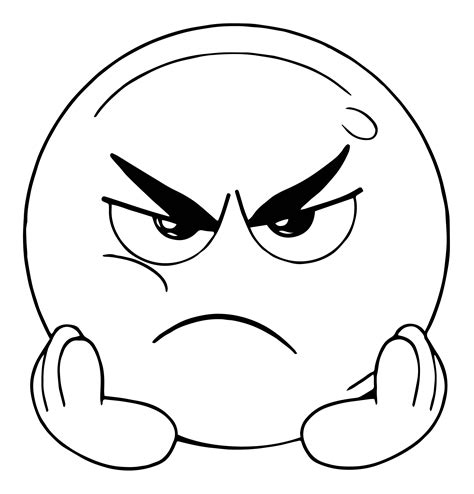 Angry And Boring Face Emoticon Coloring Page Wecoloringpage Emoji Coloring Pages Angry