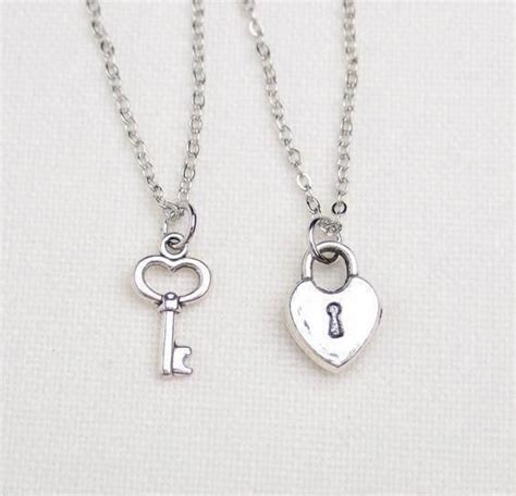 2 Best Friend Lock And Key Necklaces Set Of Two Key To My Heart