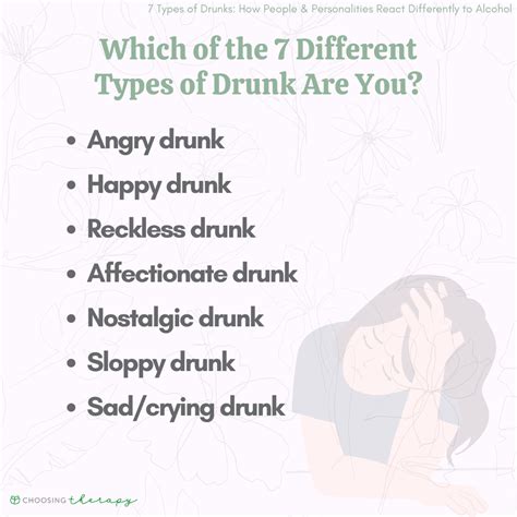 different types of drunk people and signs to look for