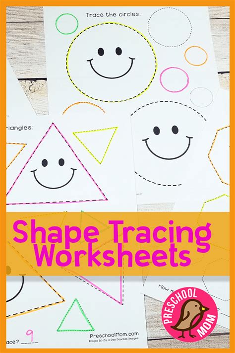 Shapes Tracing Worksheets Pin - Preschool Mom
