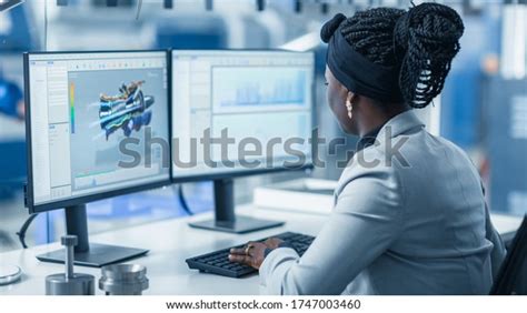 Beautiful Female Engineer Working On Personal Stock Photo Edit Now