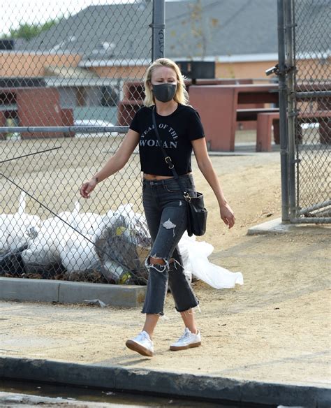Malin Akerman In Ripped Denim And Year Of The Woman T Shirt Out In Los Angeles 09 09 2020
