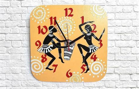 Africa Wall Clock Hand Painted On Wood African Bedroom Decor Etsy In