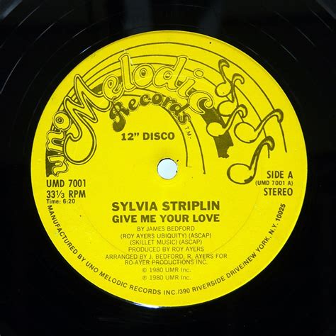 【全体的に状態が悪い】米 Sylvia Striplingive Me Your Loveuno Melodic Umd7001 12の
