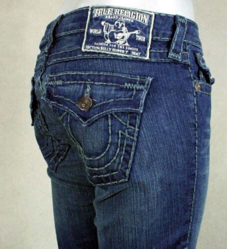 True Religion Jeans Womens Billy Super T Del Mar Med Tonal Stitch