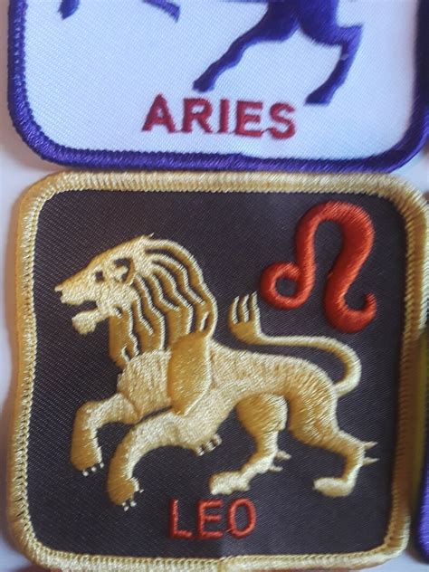 zodiac embroidered cloth patch leo lion horoscope sign etsy