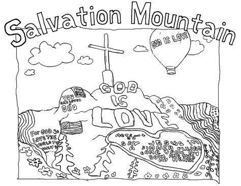 Jesus is the key to salvation. Paint and Pixels: A Salvation Mountain Coloring Page!