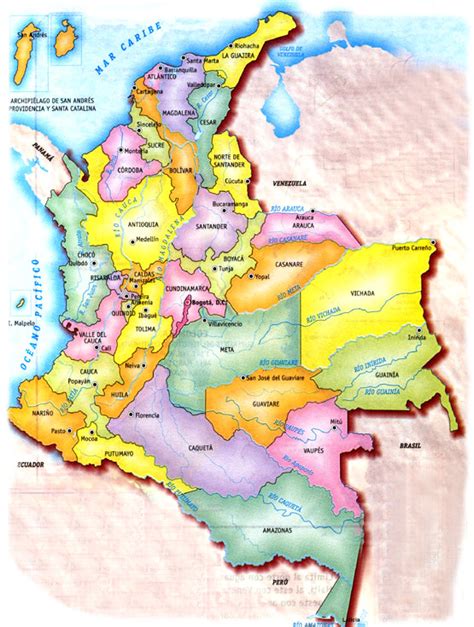 Mapa De Colombia Sus Departamentos Y Capitales Imagui