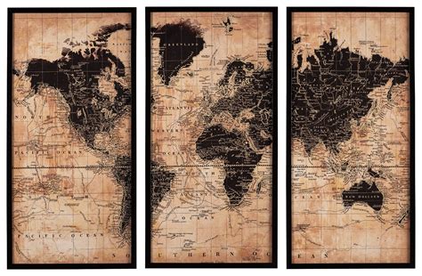Continental Divide This 3 Piece World Map Art Work Marks The Spot For