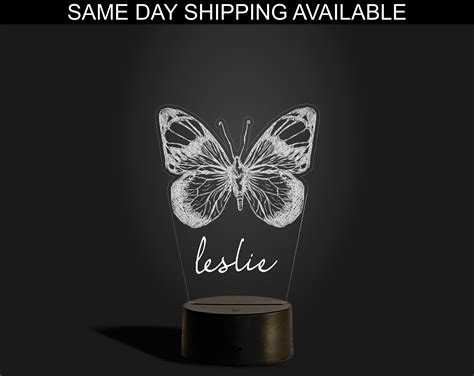 Butterfly Led Night Light For Kids Personalized Led Lamp Led Etsy