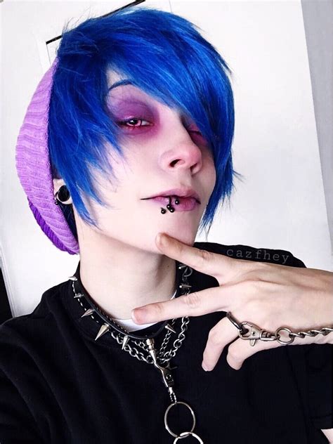 Hair Haircolorful Emo Boy Hair Pastel Goth Makeup Androgynous Makeup