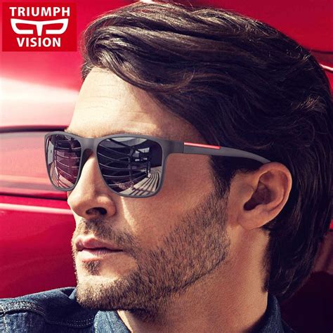Triumph Vision Black Square Sun Glasses For Men Gradient Uv400 Sunglasses Men Brand Designer