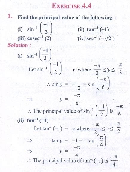 Tests are designed in such a way to instigate the student to use logic and to understand the matter, so to you will be able to see which questions you answered correctly and which you got wrong along with correct answers. Exercise 4.4: Inverse Trigonometric Functions - Problem ...